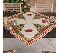 PETTI Artigiani Italiani - Centrotavola Natalizio, Centrotavola da Tavolo Cucina Natalizio, Runner Centrotavola 90x90 cm, Centrotavola Schiaccianoci Rosso, 100% Made in Italy