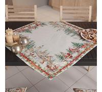 PETTI Artigiani Italiani - Centrotavola Natalizio per Tavolo Cucina, Runner Tavola 90x90 cm, Centro Tavola Santas Land, 100% Made in Itay