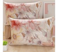 PETTI Artigiani Italiani - Coppia di Federe Cuscino 145x40 cm in Microfibra, Cuscini Arredo Camera da Letto, Divano, Salotto, Set 2 Fodere Copricuscino, Federa Floreale 1, 100% Made in Italy