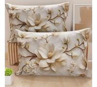 PETTI Artigiani Italiani - Coppia di Federe Cuscino 145x40 cm in Microfibra, Cuscini Arredo Camera da Letto, Divano, Salotto, Set 2 Fodere Copricuscino, Federa Floreale 34, 100% Made in Italy