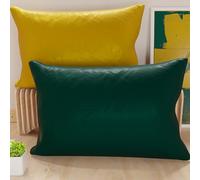 PETTI Artigiani Italiani - Coppia di Federe Cuscino 145x40 cm in Microfibra, Cuscini Arredo Camera da Letto, Divano, Set 2 Fodere Copricuscino, Federa Double Face Verde Smeraldo Giallo Ocra