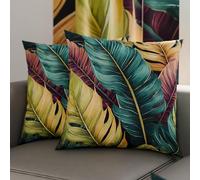 PETTI Artigiani Italiani - Coppia di Federe Cuscino 30x30 cm in Microfibra, Cuscini Arredo Camera da Letto, Divano, Salotto, Set 2 Fodere Copricuscino, Federa Floreale 199, 100% Made in Italy