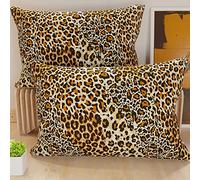 PETTI Artigiani Italiani - Coppia di Federe Cuscino 30x50 cm in Microfibra, Cuscini Arredo Camera da Letto, Divano, Salotto, Set 2 Fodere Copricuscino, Federa Animalier Arancio, 100% Made in Italy