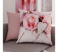 PETTI Artigiani Italiani - Coppia di Federe Cuscino 35x35 cm in Microfibra, Cuscini Arredo Camera da Letto, Divano, Salotto, Set 2 Fodere Copricuscino, Federa Country Chic, 100% Made in Italy