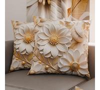 PETTI Artigiani Italiani - Coppia di Federe Cuscino 35x35 cm in Microfibra, Cuscini Arredo Camera da Letto, Divano, Salotto, Set 2 Fodere Copricuscino, Federa Floreale 05 13, 100% Made in Italy