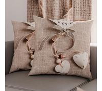 PETTI Artigiani Italiani - Coppia di Federe Cuscino 35x35 cm in Microfibra, Cuscini Arredo Camera da Letto, Divano, Salotto, Set 2 Fodere Copricuscino, Federa Shabby 331, 100% Made in Italy