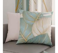 PETTI Artigiani Italiani - Coppia di Federe Cuscino 35x35 cm in Microfibra, Cuscini Arredo Camera da Letto, Divano, Salotto, Set 2 Fodere Copricuscino, Federa Tropical Celeste O, 100% Made in Italy