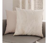 PETTI Artigiani Italiani - Coppia di Federe Cuscino 35x35 cm in Microfibra, Cuscini Arredo Camera da Letto, Divano, Salotto, Set 2 Fodere Copricuscino, Federa Foglia Tortora, 100% Made in Italy