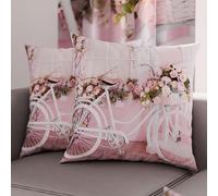 PETTI Artigiani Italiani - Coppia di Federe Cuscino 35x35 cm in Microfibra, Cuscini Arredo Camera da Letto, Divano, Salotto, Set 2 Fodere Copricuscino, Federa Shabby 333, 100% Made in Italy