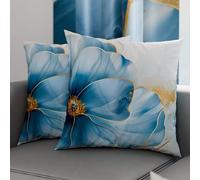 PETTI Artigiani Italiani - Coppia di Federe Cuscino 35x35 cm in Microfibra, Cuscini Arredo Camera da Letto, Divano, Salotto, Set 2 Fodere Copricuscino, Federa Floreale 138, 100% Made in Italy