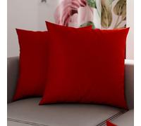 PETTI Artigiani Italiani - Coppia di Federe Cuscino 35x35 cm in Microfibra, Cuscini Arredo Camera da Letto, Divano, Set 2 Fodere Copricuscino, Federa Tinta Unita Bordeaux, 100% Made in Italy