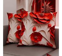 PETTI Artigiani Italiani - Coppia di Federe Cuscino 35x35 cm in Microfibra, Cuscini Arredo Camera da Letto, Divano, Salotto, Set 2 Fodere Copricuscino, Federa Floreale 05 14, 100% Made in Italy