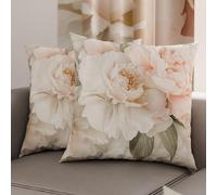 PETTI Artigiani Italiani - Coppia di Federe Cuscino 35x35 cm in Microfibra, Cuscini Arredo Camera da Letto, Divano, Salotto, Set 2 Fodere Copricuscino, Federa Floreale 40, 100% Made in Italy