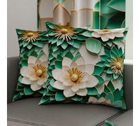 PETTI Artigiani Italiani - Coppia di Federe Cuscino 40x40 cm in Microfibra, Cuscini Arredo Camera da Letto, Divano, Salotto, Set 2 Fodere Copricuscino, Federa Floreale 05 7, 100% Made in Italy