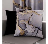 PETTI Artigiani Italiani - Coppia di Federe Cuscino 40x40 cm in Microfibra, Cuscini Arredo Camera da Letto, Divano, Salotto, Set 2 Fodere Copricuscino, Federa Marble Grigiosc, 100% Made in Italy