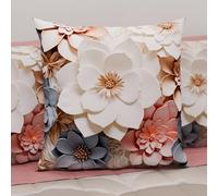 PETTI Artigiani Italiani - Coppia di Federe Cuscino 40x40 cm in Microfibra, Cuscini Arredo Camera da Letto, Divano, Salotto, Set 2 Fodere Copricuscino, Federa Floreale 05 1, 100% Made in Italy