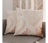 PETTI Artigiani Italiani - Coppia di Federe Cuscino 40x40 cm in Microfibra, Cuscini Arredo Camera da Letto, Divano, Salotto, Set 2 Fodere Copricuscino, Federa Shabby 319, 100% Made in Italy