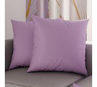 PETTI Artigiani Italiani - Coppia di Federe Cuscino 40x40 cm in Microfibra, Cuscini Arredo Camera da Letto, Divano, Set 2 Fodere Copricuscino, Federa Tinta Unita Lilla, 100% Made in Italy