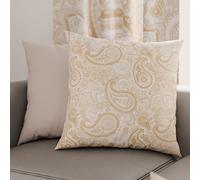 PETTI Artigiani Italiani - Coppia di Federe Cuscino 40x40 cm in Microfibra, Cuscini Arredo Camera da Letto, Divano, Salotto, Set 2 Fodere Copricuscino, Federa Paisley Tortora, 100% Made in Italy