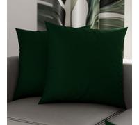 PETTI Artigiani Italiani - Coppia di Federe Cuscino 40x40 cm in Microfibra, Cuscini Arredo Camera da Letto, Divano, Set 2 Fodere Copricuscino, Federa Tinta Unita Verde, 100% Made in Italy