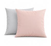 PETTI Artigiani Italiani - Coppia di Federe Cuscino 40x40 cm in Microfibra, Cuscini Arredo Camera da Letto, Divano, Set 2 Fodere Copricuscino, Federa Double Face Cipria Grigio Chiaro