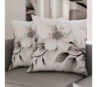 PETTI Artigiani Italiani - Coppia di Federe Cuscino 40x40 cm in Microfibra, Cuscini Arredo Camera da Letto, Divano, Salotto, Set 2 Fodere Copricuscino, Federa Floreale 38, 100% Made in Italy