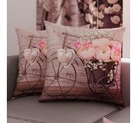 PETTI Artigiani Italiani - Coppia di Federe Cuscino 40x40 cm in Microfibra, Cuscini Arredo Camera da Letto, Divano, Salotto, Set 2 Fodere Copricuscino, Federa Shabby 337, 100% Made in Italy