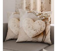 PETTI Artigiani Italiani - Coppia di Federe Cuscino 40x40 cm in Microfibra, Cuscini Arredo Camera da Letto, Divano, Salotto, Set 2 Fodere Copricuscino, Federa Shabby 339, 100% Made in Italy