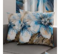 PETTI Artigiani Italiani - Coppia di Federe Cuscino 40x40 cm in Microfibra, Cuscini Arredo Camera da Letto, Divano, Salotto, Set 2 Fodere Copricuscino, Federa Floreale 39, 100% Made in Italy