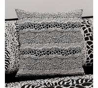 PETTI Artigiani Italiani - Coppia di Federe Cuscino 40x40 cm in Microfibra, Cuscini Arredo Camera da Letto, Divano, Salotto, Set 2 Fodere Copricuscino, Federa Animalier Nero, 100% Made in Italy