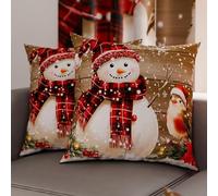 PETTI Artigiani Italiani - Coppia di Federe Cuscino 40x40 cm in Microfibra, Federe Natalizie, Cuscini Arredo di Natale Camera da Letto, Divano, Salotto, Set 2 Fodere Copricuscino, Federa Xmas 10