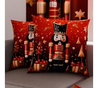 PETTI Artigiani Italiani - Coppia di Federe Cuscino 40x40 cm in Microfibra, Federe Natalizie, Cuscini Arredo di Natale Camera da Letto, Divano, Salotto, Set 2 Fodere Copricuscino, Federa Xmas 1