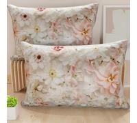PETTI Artigiani Italiani - Coppia di Federe Cuscino 40x60 cm in Microfibra, Cuscini Arredo Camera da Letto, Divano, Salotto, Set 2 Fodere Copricuscino, Federa Floreale 06 21, 100% Made in Italy