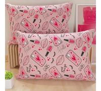 PETTI Artigiani Italiani - Coppia di Federe Cuscino 40x60 cm in Microfibra, Cuscini Arredo Camera da Letto, Divano, Salotto, Set 2 Fodere Copricuscino, Federa Lipstick Rosa, 100% Made in Italy