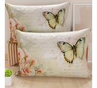 PETTI Artigiani Italiani - Coppia di Federe Cuscino 40x60 cm in Microfibra, Cuscini Arredo Camera da Letto, Divano, Salotto, Set 2 Fodere Copricuscino, Federa Shabby 336, 100% Made in Italy