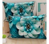 PETTI Artigiani Italiani - Coppia di Federe Cuscino 40x60 cm in Microfibra, Cuscini Arredo Camera da Letto, Divano, Salotto, Set 2 Fodere Copricuscino, Federa Floreale 05 21, 100% Made in Italy