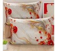 PETTI Artigiani Italiani - Coppia di Federe Cuscino 40x60 cm in Microfibra, Cuscini Arredo Camera da Letto, Divano, Salotto, Set 2 Fodere Copricuscino, Federa Floreale 06 2, 100% Made in Italy