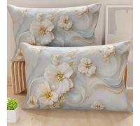 PETTI Artigiani Italiani - Coppia di Federe Cuscino 40x60 cm in Microfibra, Cuscini Arredo Camera da Letto, Divano, Salotto, Set 2 Fodere Copricuscino, Federa Floreale 06 1, 100% Made in Italy