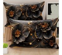 PETTI Artigiani Italiani - Coppia di Federe Cuscino 40x60 cm in Microfibra, Cuscini Arredo Camera da Letto, Divano, Salotto, Set 2 Fodere Copricuscino, Federa Floreale 06 22, 100% Made in Italy