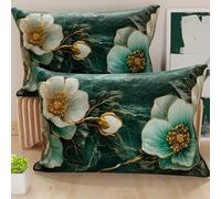 PETTI Artigiani Italiani - Coppia di Federe Cuscino 40x60 cm in Microfibra, Cuscini Arredo Camera da Letto, Divano, Salotto, Set 2 Fodere Copricuscino, Federa Floreale 06 19, 100% Made in Italy