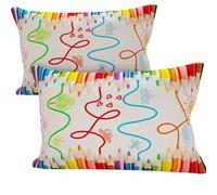 PETTI Artigiani Italiani - Coppia di Federe Cuscino 40x60 cm in Microfibra, Cuscini Arredo Camera da Letto, Divano, Salotto, Set 2 Fodere Copricuscino, Federa Matite, 100% Made in Italy