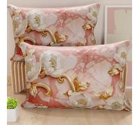 PETTI Artigiani Italiani - Coppia di Federe Cuscino 40x60 cm in Microfibra, Cuscini Arredo Camera da Letto, Divano, Salotto, Set 2 Fodere Copricuscino, Federa Floreale 06 11, 100% Made in Italy