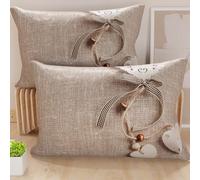 PETTI Artigiani Italiani - Coppia di Federe Cuscino 40x60 cm in Microfibra, Cuscini Arredo Camera da Letto, Divano, Salotto, Set 2 Fodere Copricuscino, Federa Shabby 331, 100% Made in Italy