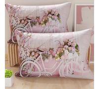 PETTI Artigiani Italiani - Coppia di Federe Cuscino 40x60 cm in Microfibra, Cuscini Arredo Camera da Letto, Divano, Salotto, Set 2 Fodere Copricuscino, Federa Shabby 333, 100% Made in Italy