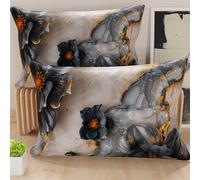 PETTI Artigiani Italiani - Coppia di Federe Cuscino 40x60 cm in Microfibra, Cuscini Arredo Camera da Letto, Divano, Salotto, Set 2 Fodere Copricuscino, Federa Floreale 06 18, 100% Made in Italy