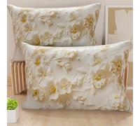 PETTI Artigiani Italiani - Coppia di Federe Cuscino 40x60 cm in Microfibra, Cuscini Arredo Camera da Letto, Divano, Salotto, Set 2 Fodere Copricuscino, Federa Floreale 06 10, 100% Made in Italy
