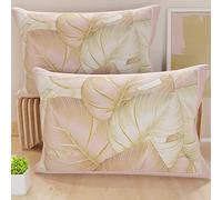 PETTI Artigiani Italiani - Coppia di Federe Cuscino 40x60 cm in Microfibra, Cuscini Arredo Camera da Letto, Divano, Salotto, Set 2 Fodere Copricuscino, Federa Tropical Cipria O, 100% Made in Italy