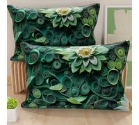 PETTI Artigiani Italiani - Coppia di Federe Cuscino 40x60 cm in Microfibra, Cuscini Arredo Camera da Letto, Divano, Salotto, Set 2 Fodere Copricuscino, Federa Floreale 05 22, 100% Made in Italy