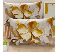PETTI Artigiani Italiani - Coppia di Federe Cuscino 40x60 cm in Microfibra, Cuscini Arredo Camera da Letto, Divano, Salotto, Set 2 Fodere Copricuscino, Federa Floreale 06 20, 100% Made in Italy