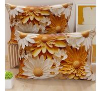 PETTI Artigiani Italiani - Coppia di Federe Cuscino 40x70 cm in Microfibra, Cuscini Arredo Camera da Letto, Divano, Salotto, Set 2 Fodere Copricuscino, Federa Floreale 05 2, 100% Made in Italy